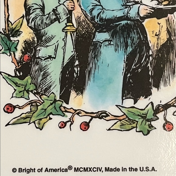 Vintage 5 Plastic Laminate Double Side Placemats Santa Christmas Holiday1994 USA - Picture 3 of 6